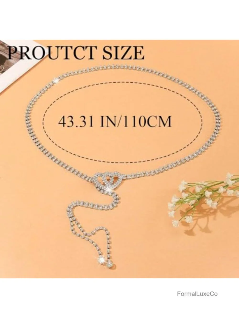 Rhinestone Chain Waist Belt Crystal Tassel Belly Chain for Dresses